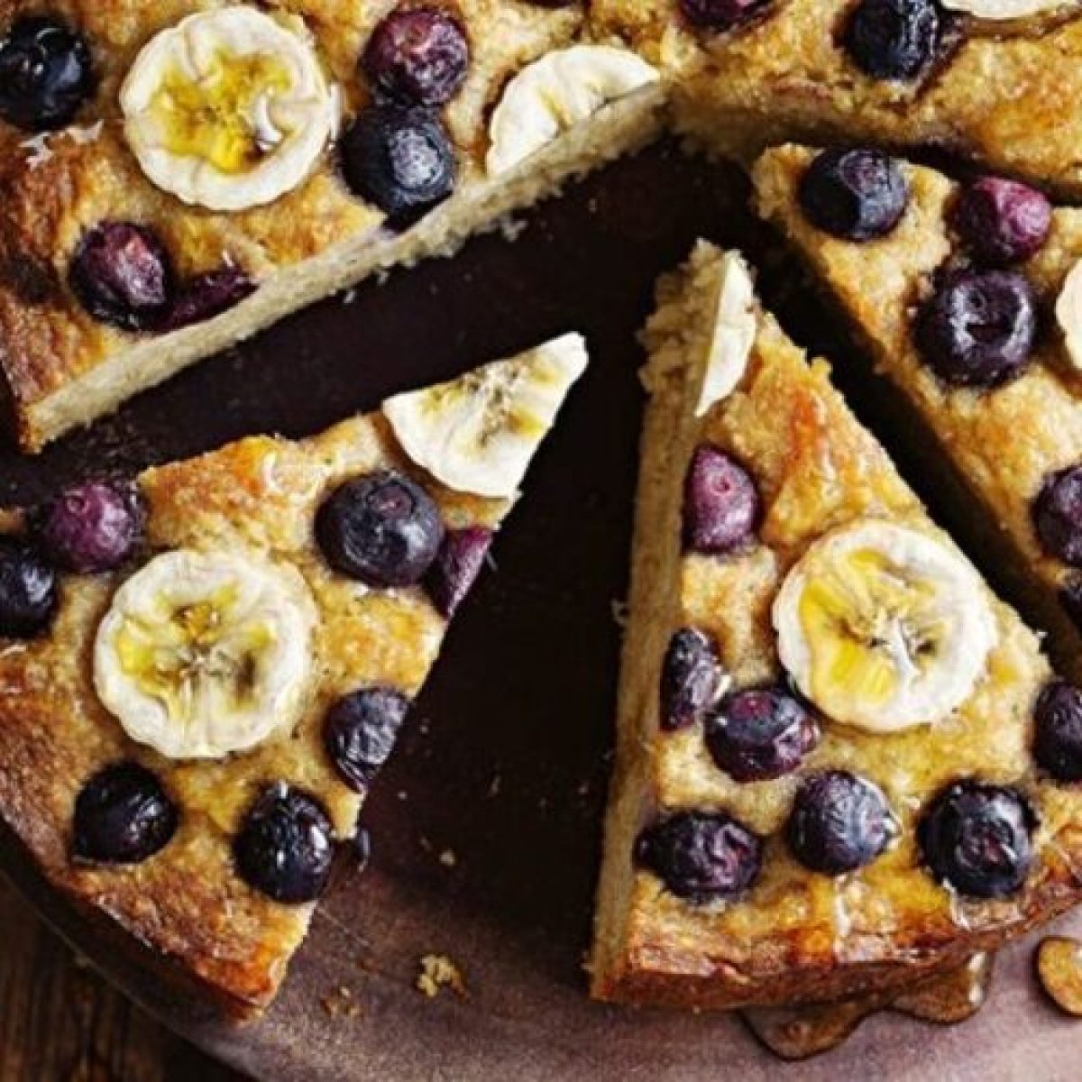 Tarta-arándanos-banana