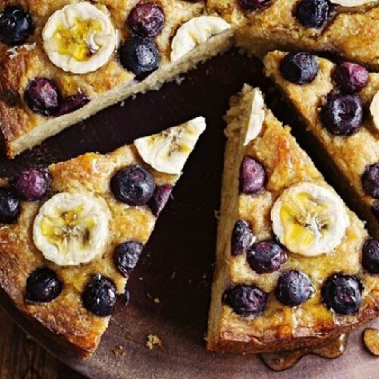 Tarta-arándanos-banana