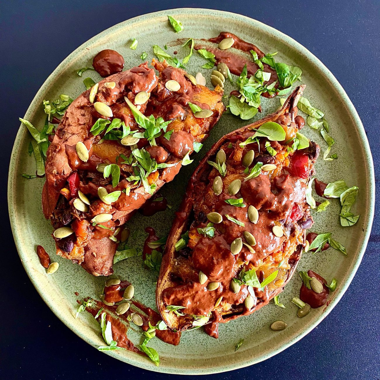 Boniato relleno mexicano